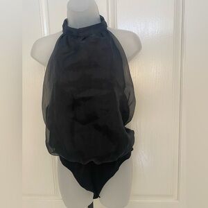 NEW wTag-Thirty/Thirty LA Black High Collar Bodysuit L